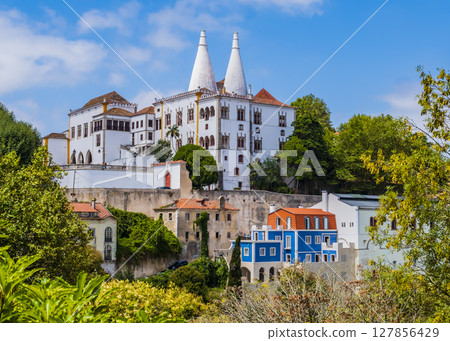 Stunning eastern view of the Palacio da Vila, also known as the Town Palace, Sintra, Portugal 127856429