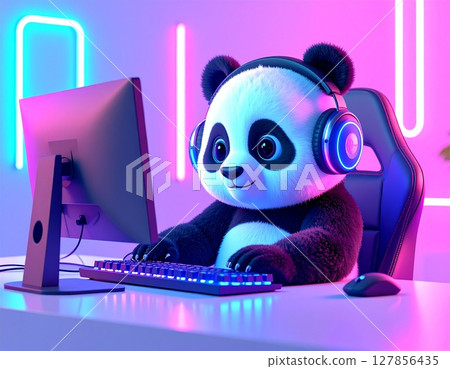 Panda playing games 127856435