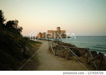 ancient medieval fortress overlooking the sea ancient medieval fortress overlooking the sea 127856726