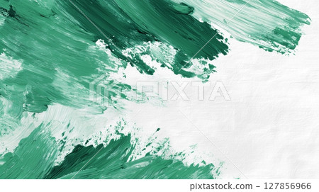 Green watercolor, brushstrokes 127856966