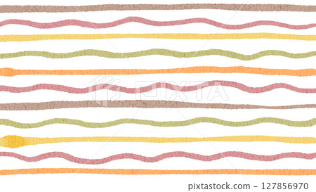 秋季水彩條紋背景波浪線圖案,可愛的手繪插圖 秋季水彩條紋背景波浪線圖案,可愛的手繪插圖 127856970