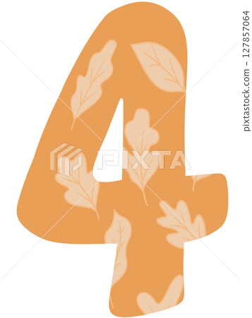 Drawing number in autumn pattern style zeros to nine 127857064