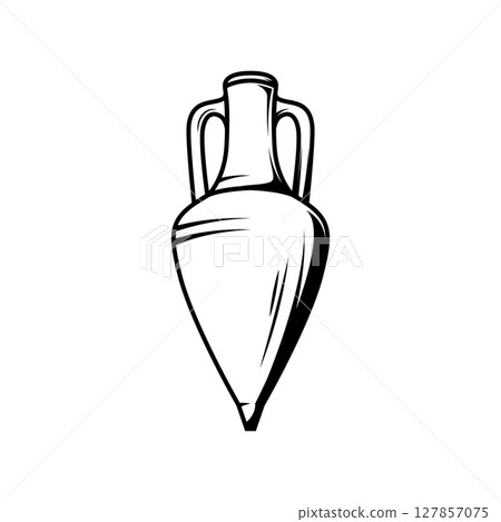 Ancient amphora icon. Design element for emblem, sign, badge. Vector illustration 127857075