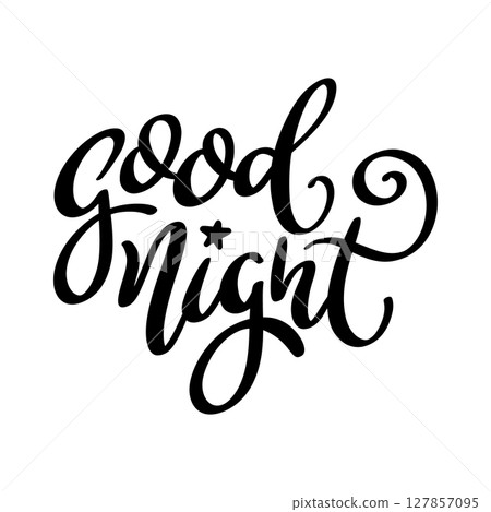 Good night. Lettering phrase isolated on white background Good night. Lettering phrase isolated on white background 127857095