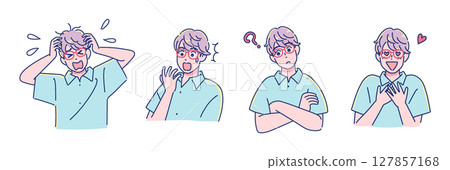 動漫風格男孩臉部表情集 127857168