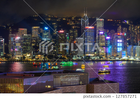 Victoria Harbour night view 127857271