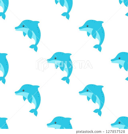 seamless pattern of cute dolphin seamless pattern of cute dolphin 127857528