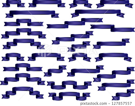 Ribbon, 14 navy blue, slip-on edging 127857557