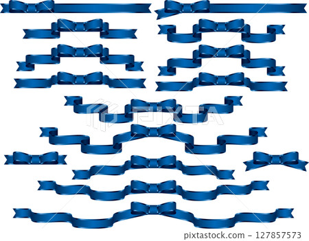 Ribbon, 15 blue, butterfly border Ribbon, 15 blue, butterfly border 127857573