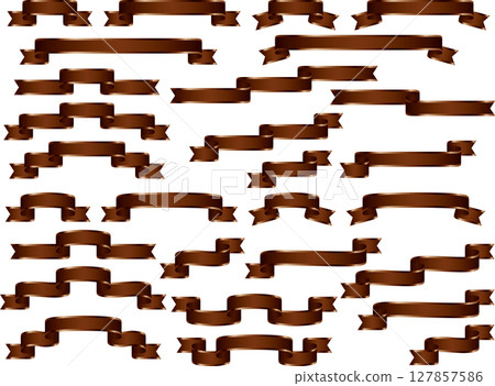 絲帶,18 棕色,光滑邊緣 絲帶,18 棕色,光滑邊緣 127857586
