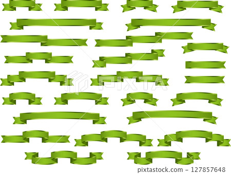 絲帶,4 黃綠色,邊框 絲帶,4 黃綠色,邊框 127857648