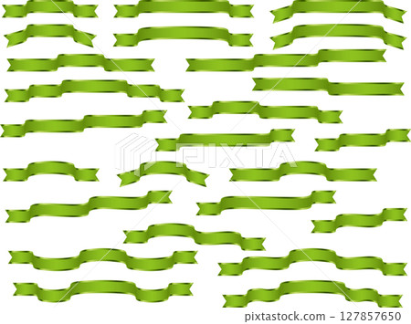 Ribbon, 4 yellow green, loose edge 127857650