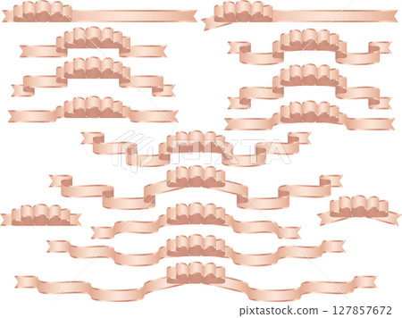 絲帶,8號桃金,波浪邊 絲帶,8號桃金,波浪邊 127857672