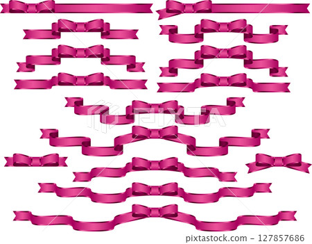 絲帶，12號洋紅色，蝴蝶邊框 127857686