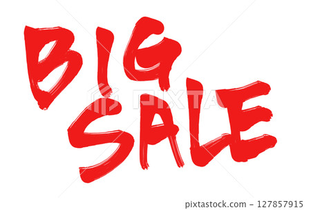 醒目的紅色大促銷橫幅/促銷公告設計材料 127857915