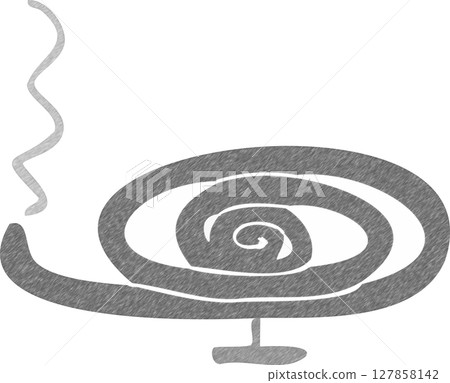 蚊香插圖，黑白鉛筆畫 127858142