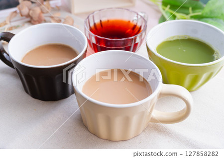 4 types of hot drinks 4 types of hot drinks 127858282