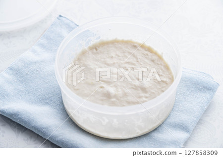 First risen focaccia dough First risen focaccia dough 127858309