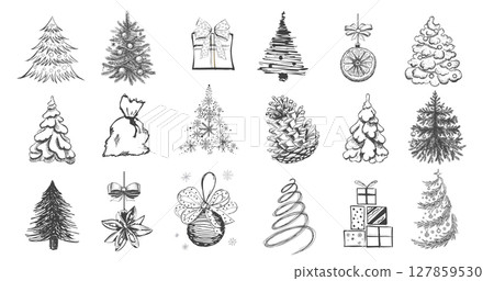 christmas, tree, vector 127859530