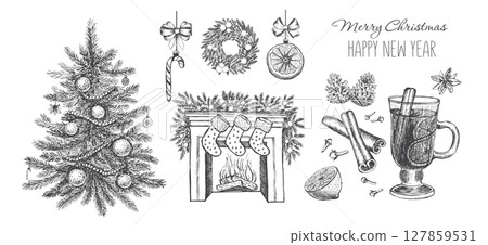 christmas, tree, vector 127859531