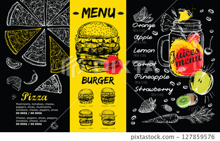 food, vector, menu 127859576