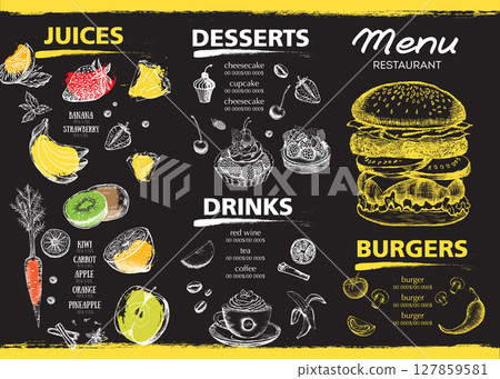 food, vector, menu 127859581