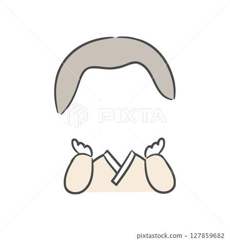 A boy character with shaved head with a face cutout A boy character with shaved head with a face cutout 127859682