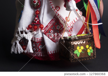 happy easter and motanka doll 127860368