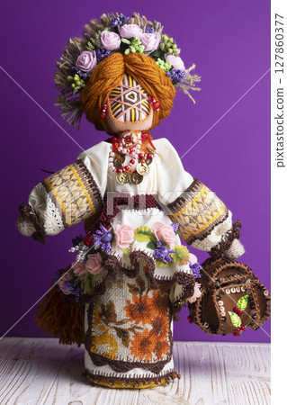 happy easter and motanka doll 127860377