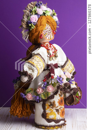 happy easter and motanka doll 127860378