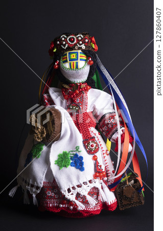 happy easter and motanka doll 127860407