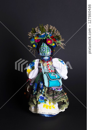 happy easter and motanka doll 127860486