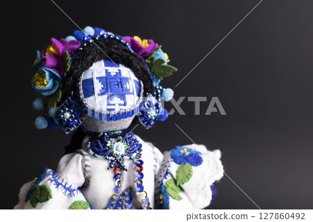 happy easter and motanka doll 127860492