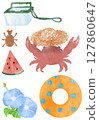 Children's summer vacation illustration set 127860647