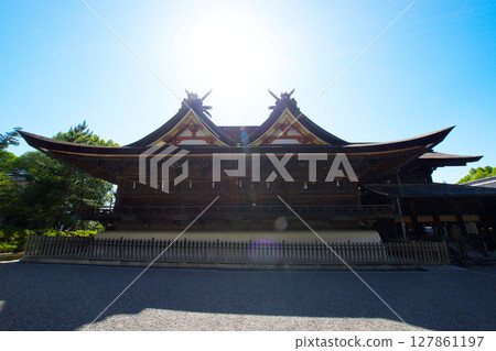 吉備津神社與太陽 吉備津神社與太陽 127861197