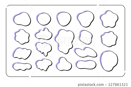 Simple wavy frame set color - Stock Illustration [127861321] - PIXTA