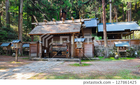Nishina Shinmei Shrine: Shrine gate and worship hall Nishina Shinmei Shrine: Shrine gate and worship hall 127861425