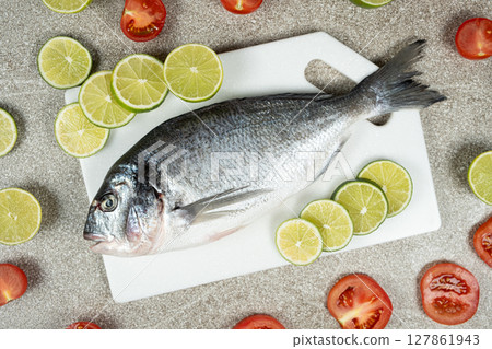 Uncooked Dorado Ready for Cooking 127861943