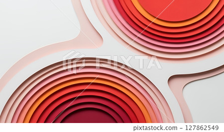 美麗的漸層紅紙層圖案 美麗的漸層紅紙層圖案 127862549