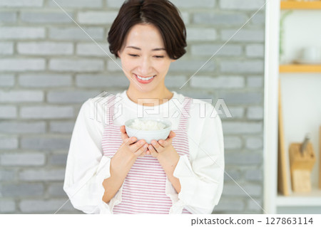 Cooked rice Cooked rice 127863114