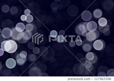 White bokeh on  dark blue background illustration 127863306