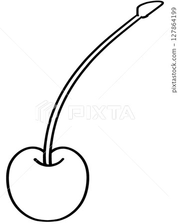 Simple cherry illustration material 127864199