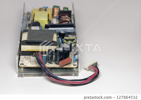 switching mode power supply, internal power module of plasma TV. closeup 127864532