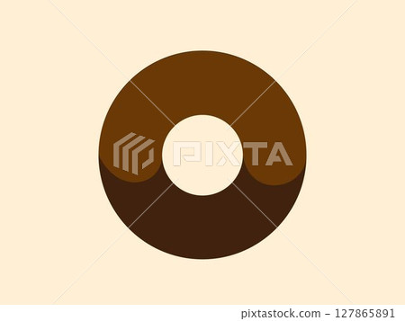 Illustration of chocolate donut icon Illustration of chocolate donut icon 127865891