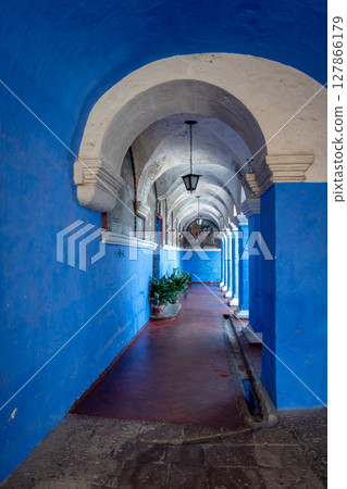 Peaceful Courtyard at Santa Catalina Monastery, Arequipa, Peru Peaceful Courtyard at Santa Catalina Monastery, Arequipa, Peru 127866179