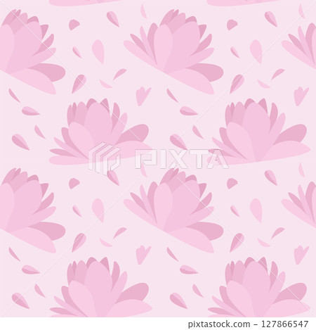 Floral pink seamless pattern. A light pink botanical background. Pink flowers and petals pattern. Floral pink seamless pattern. A light pink botanical background. Pink flowers and petals pattern. 127866547