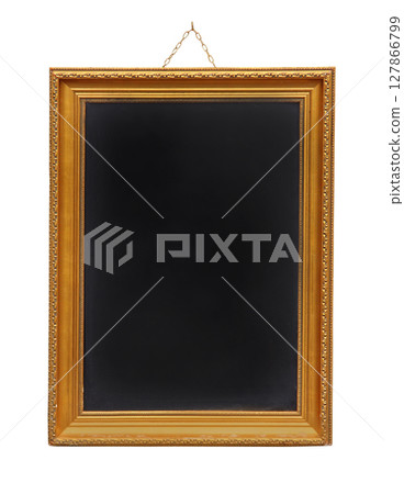 Gold frame blackboard 127866799
