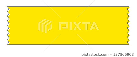 Vivid yellow cut ribbon or tape - a simple, stylish and eye-catching frame or decoration 127866908