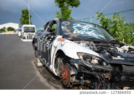 Car parked on the street 127866950