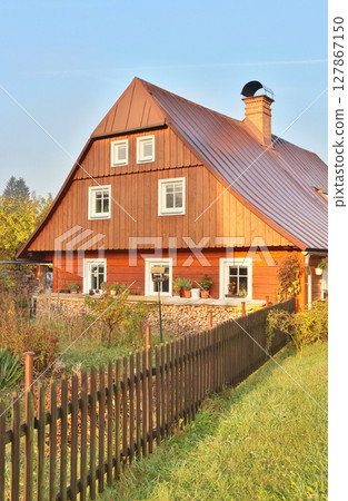 Beautiful wooden cottage in Czech republic 127867150